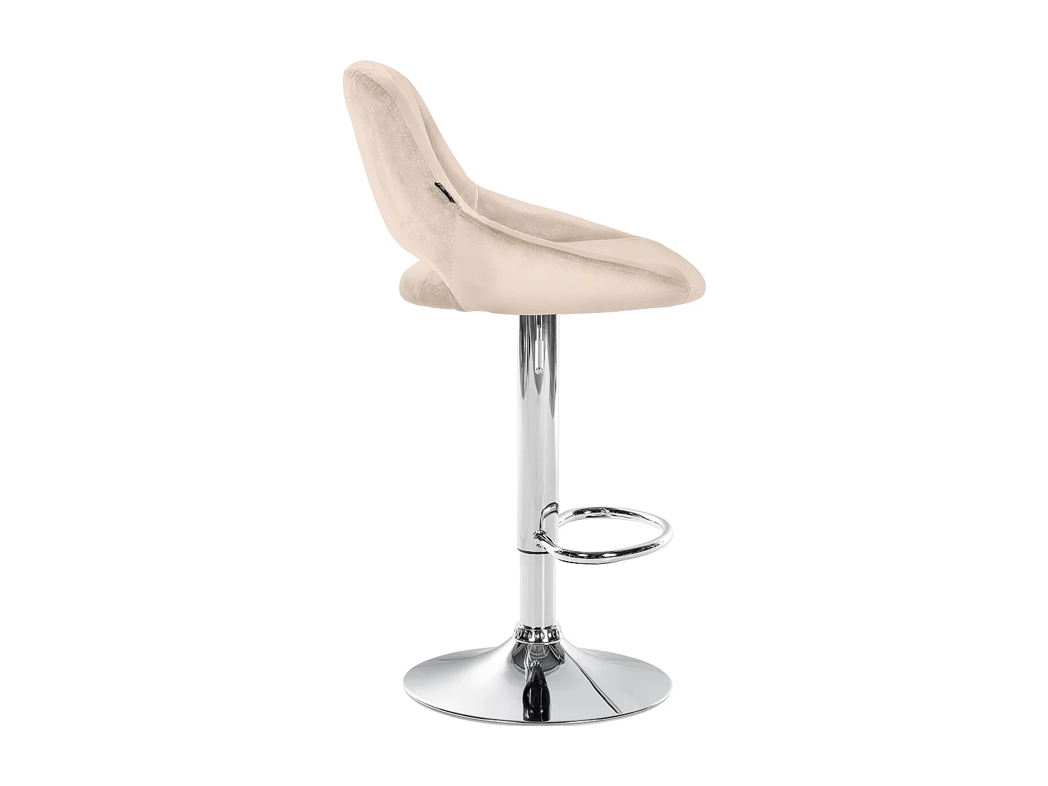 Tabouret de bar - Velours & Chrome - Crème - Milet