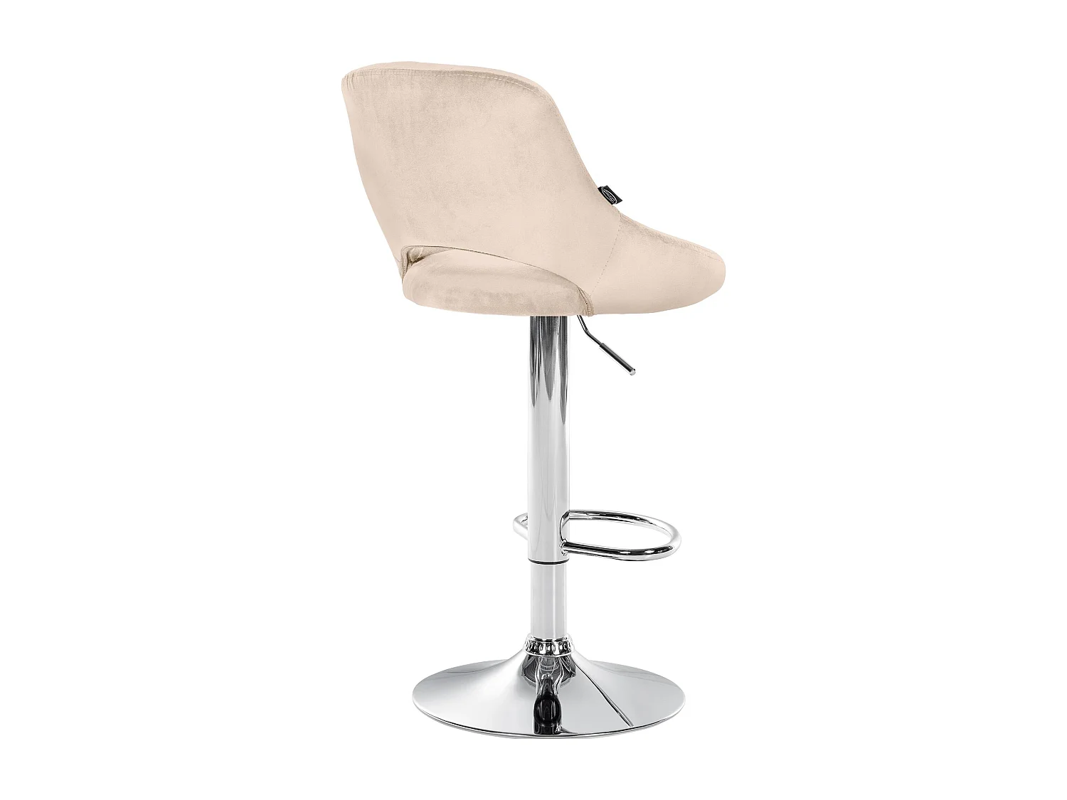 Tabouret de bar - Velours & Chrome - Crème - Milet