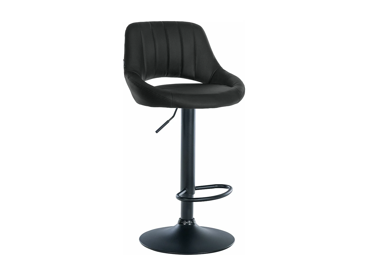 Tabouret de bar - Similicuir & Noir - Noir - Milet