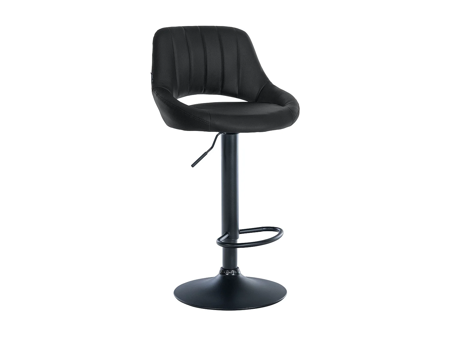 Tabouret de bar - Similicuir & Noir - Noir - Milet