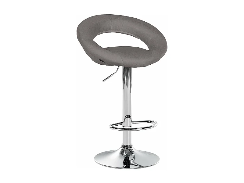 Tabouret de bar - Tissu & Chrome - Gris - Olinda