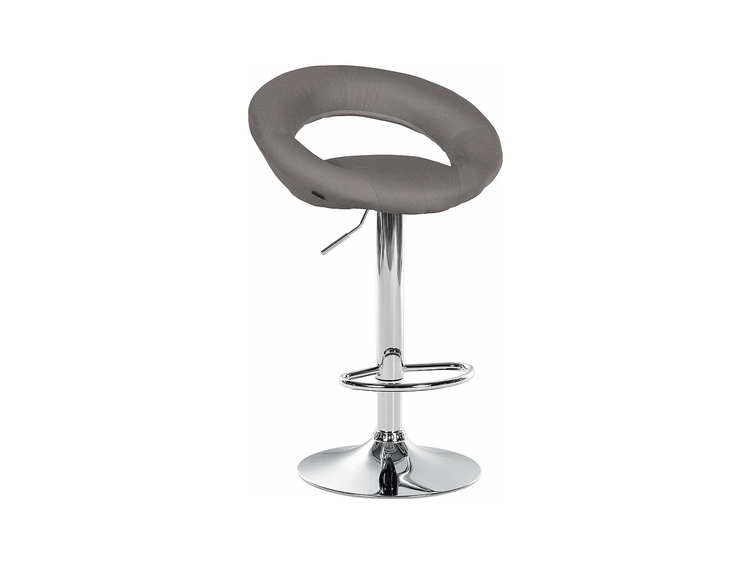 Tabouret de bar - Tissu & Chrome - Gris - Olinda