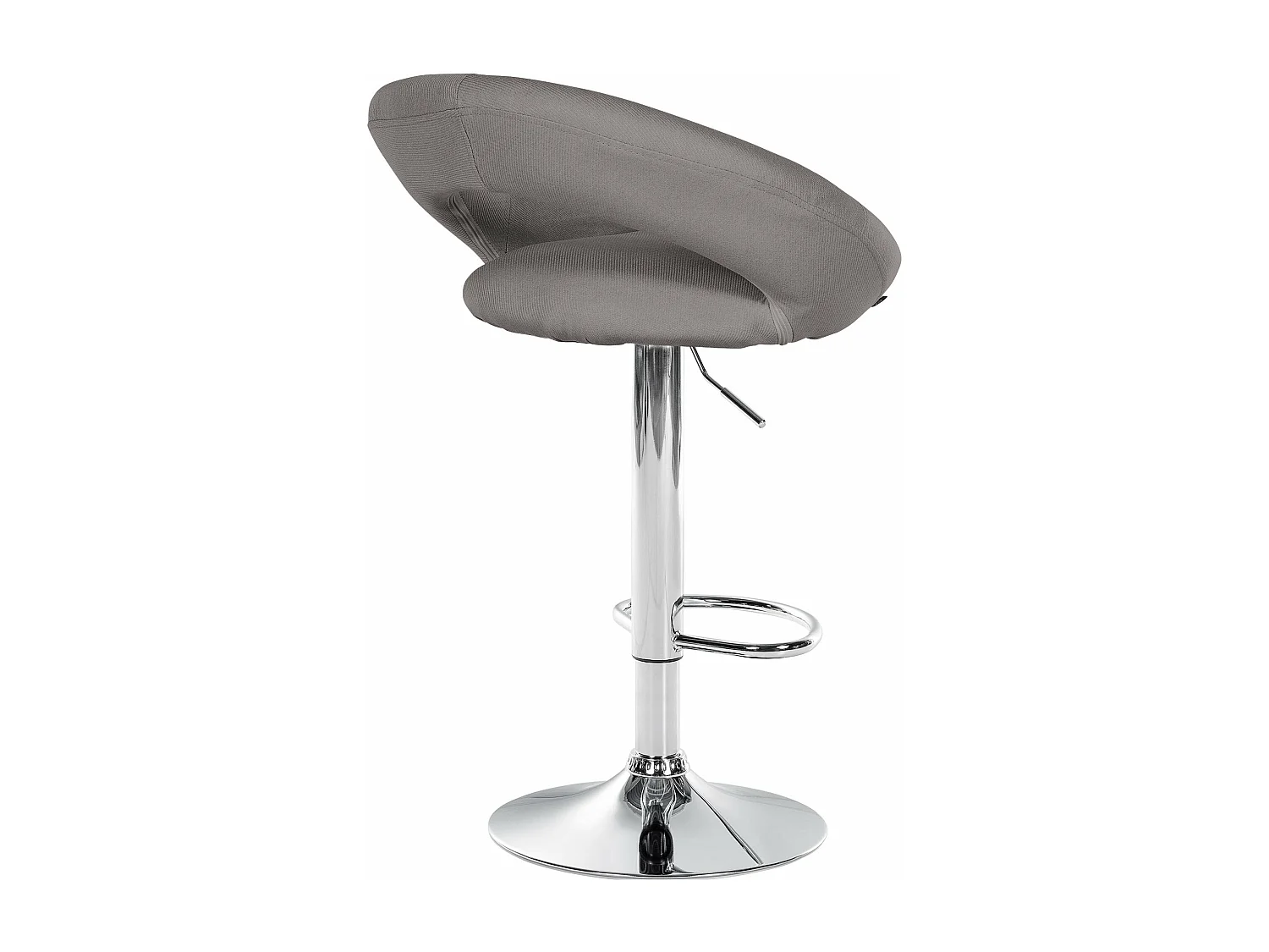 Tabouret de bar - Tissu & Chrome - Gris - Olinda