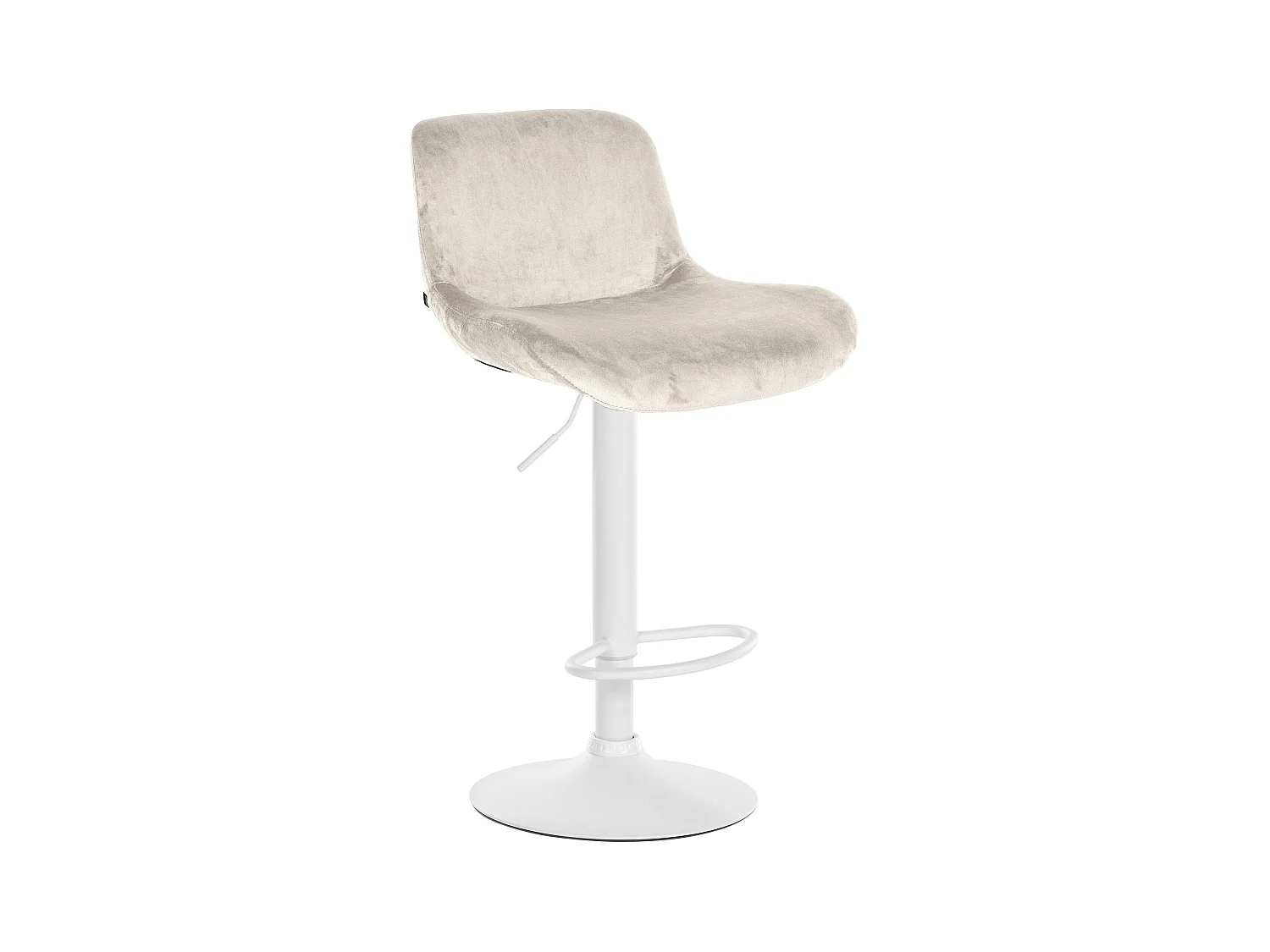 Tabouret de bar - Velours - Crème - Solon