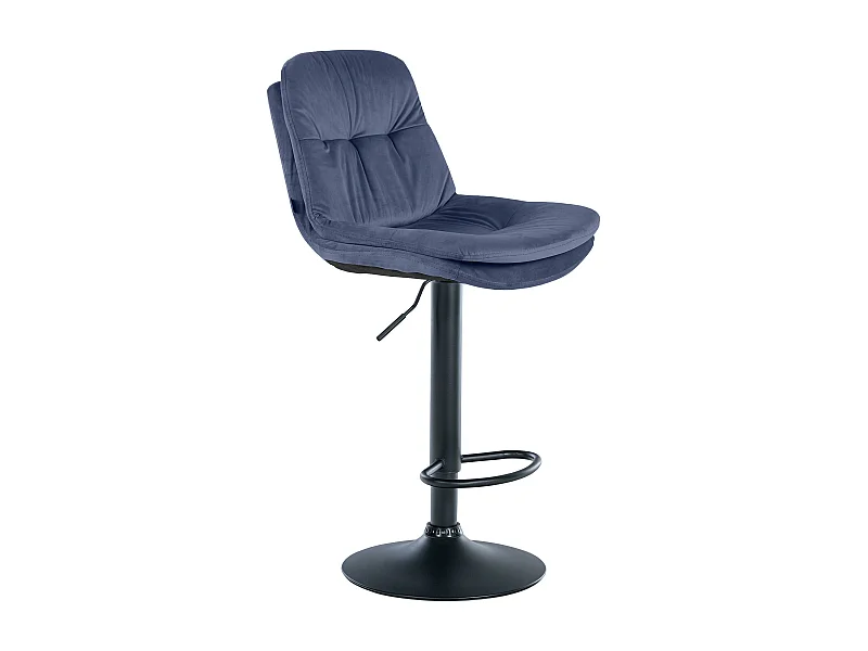 Tabouret de bar - Velours - Bleu - Laurel