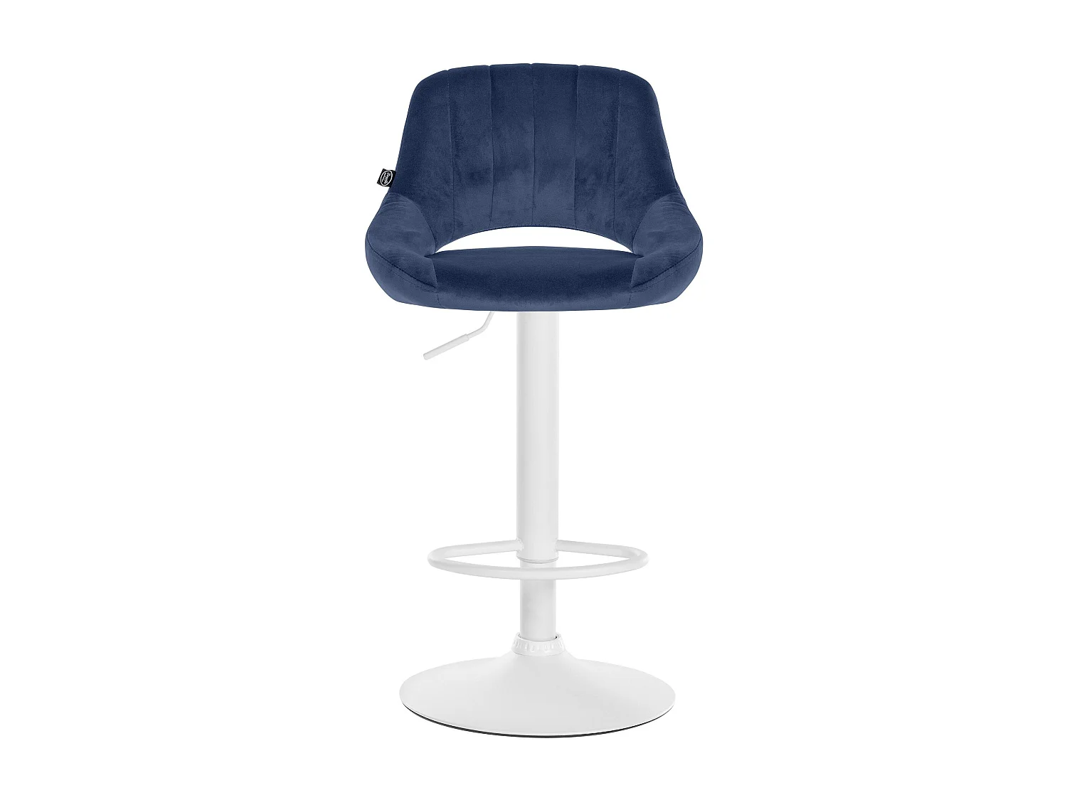 Tabouret de bar - Velours & Blanc - Bleu - Milet