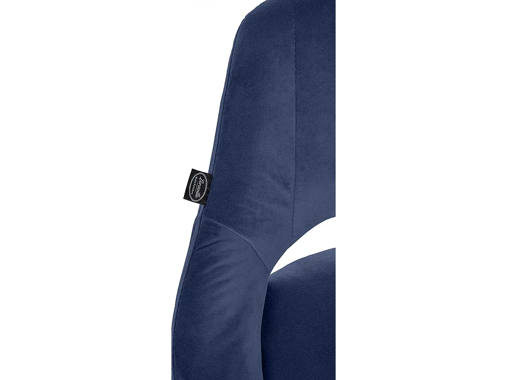 Tabouret de bar - Velours & Blanc - Bleu - Milet