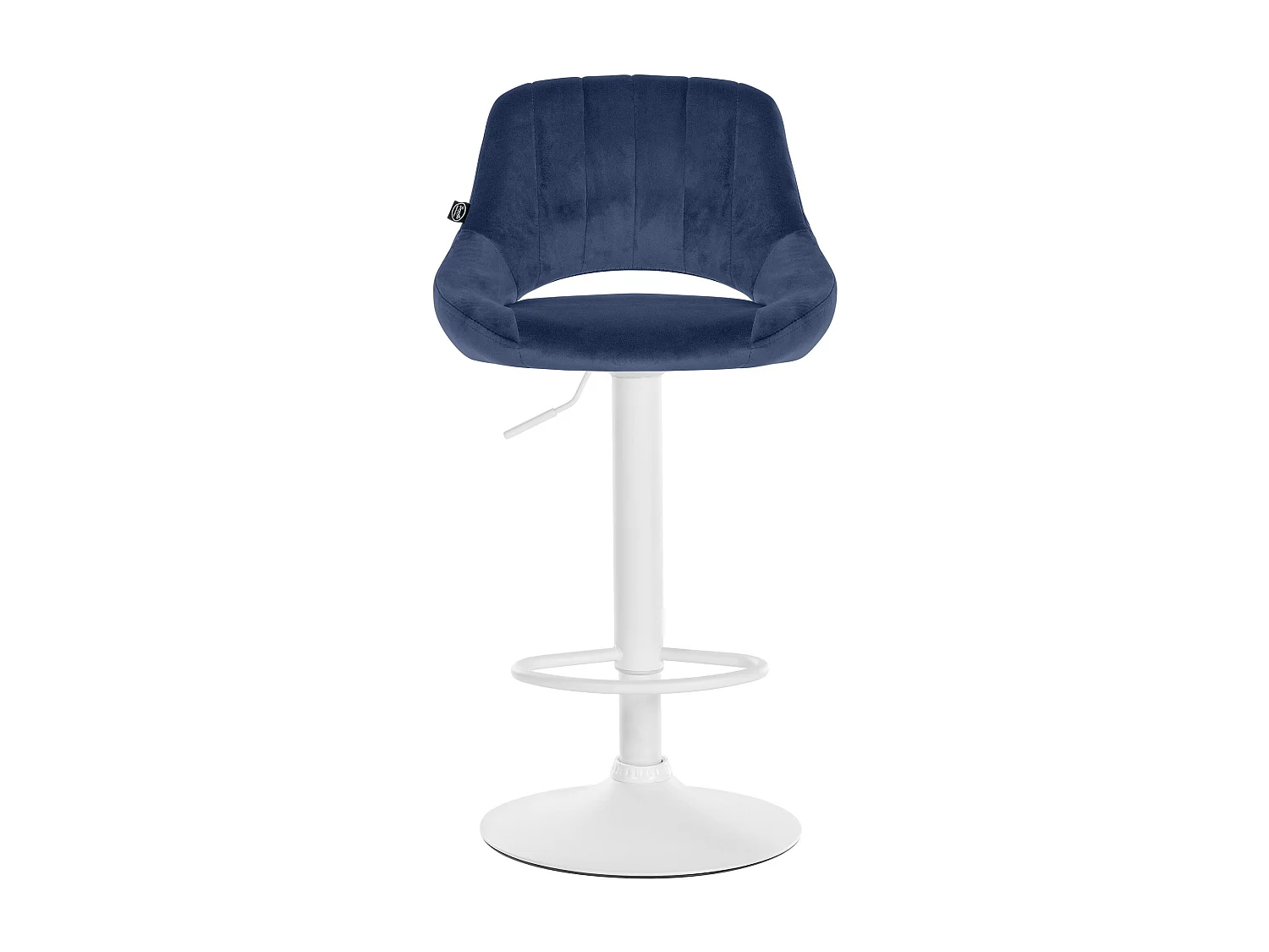 Tabouret de bar - Velours & Blanc - Bleu - Milet