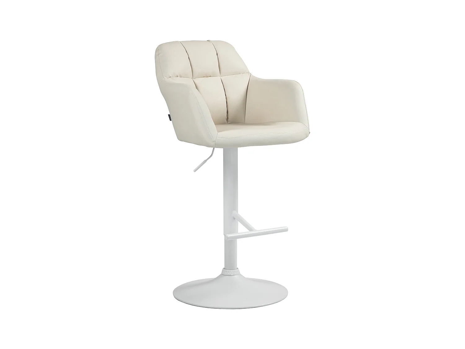 Tabouret de bar - Similicuir - Crème - Natoma