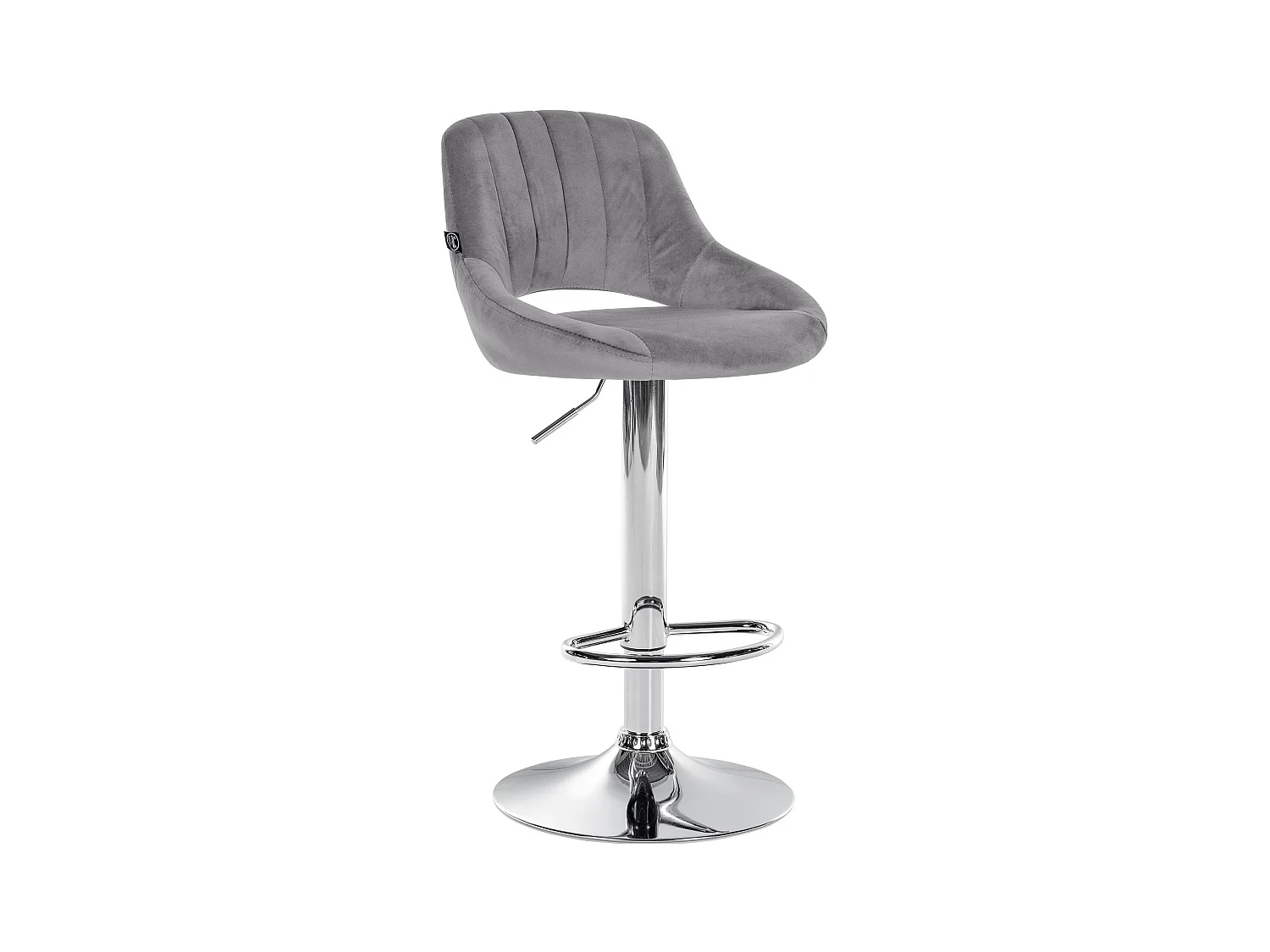 Tabouret de bar - Velours & Chrome - Gris foncé - Milet