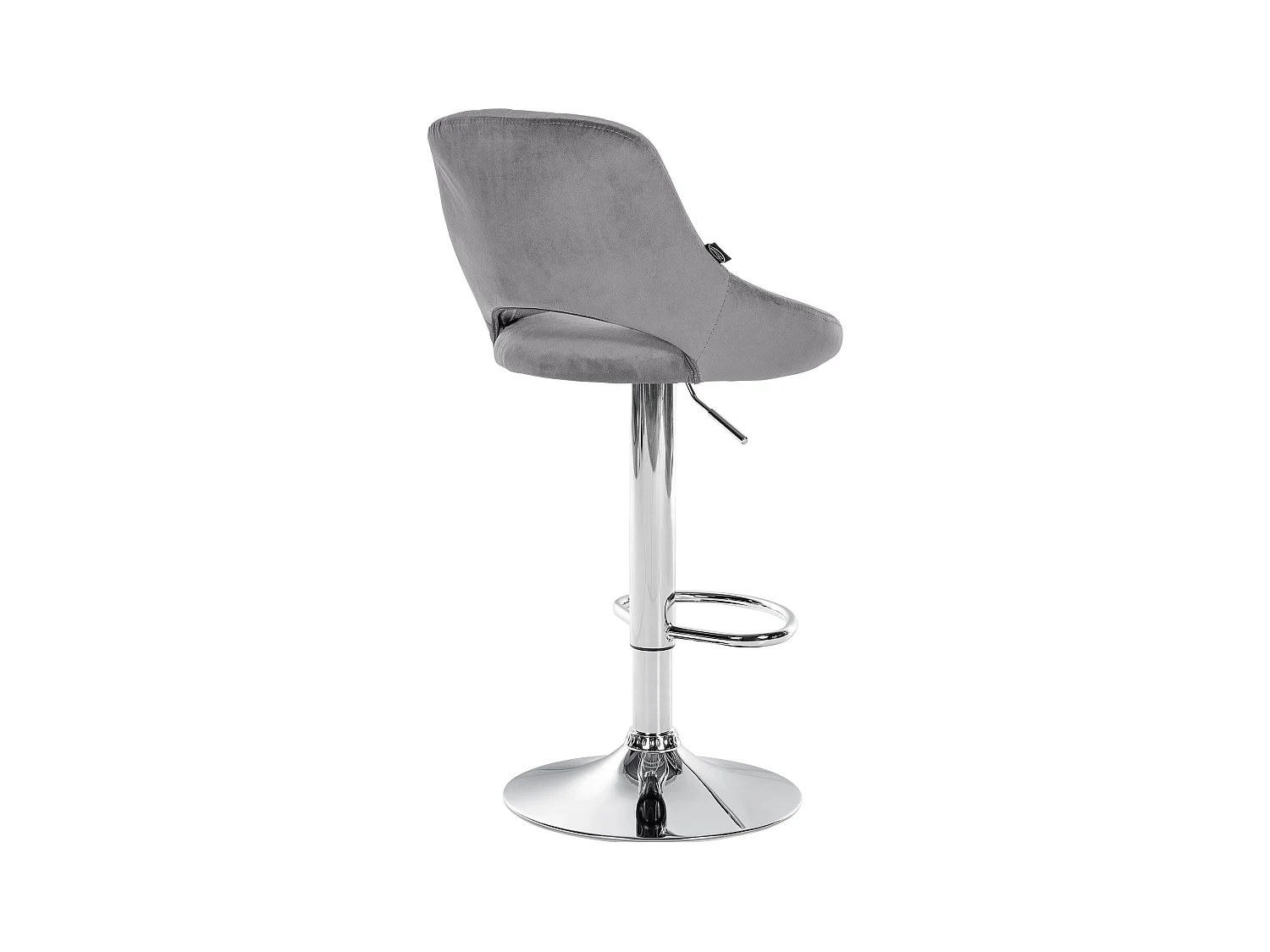 Tabouret de bar - Velours & Chrome - Gris foncé - Milet