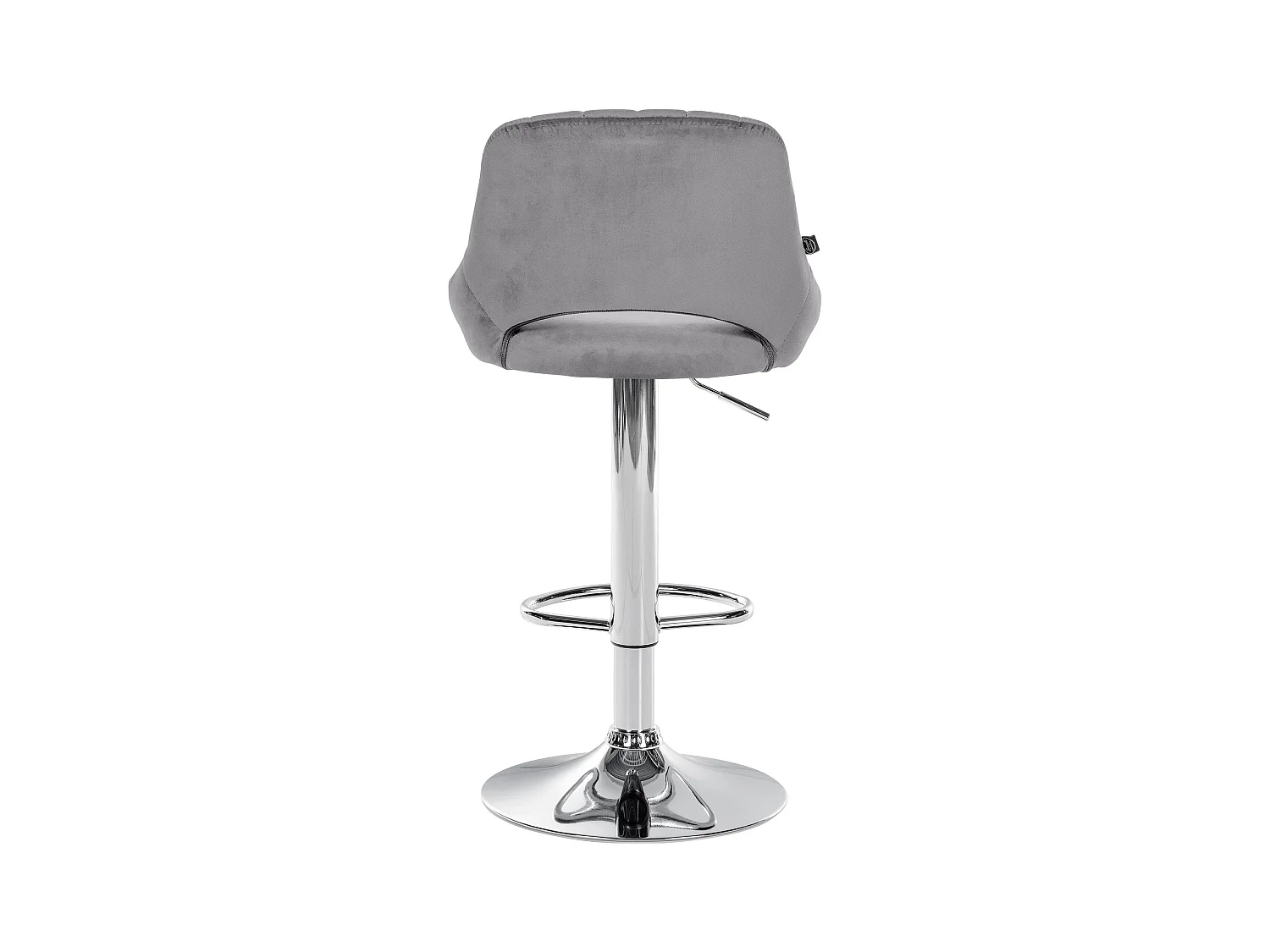 Tabouret de bar - Velours & Chrome - Gris foncé - Milet