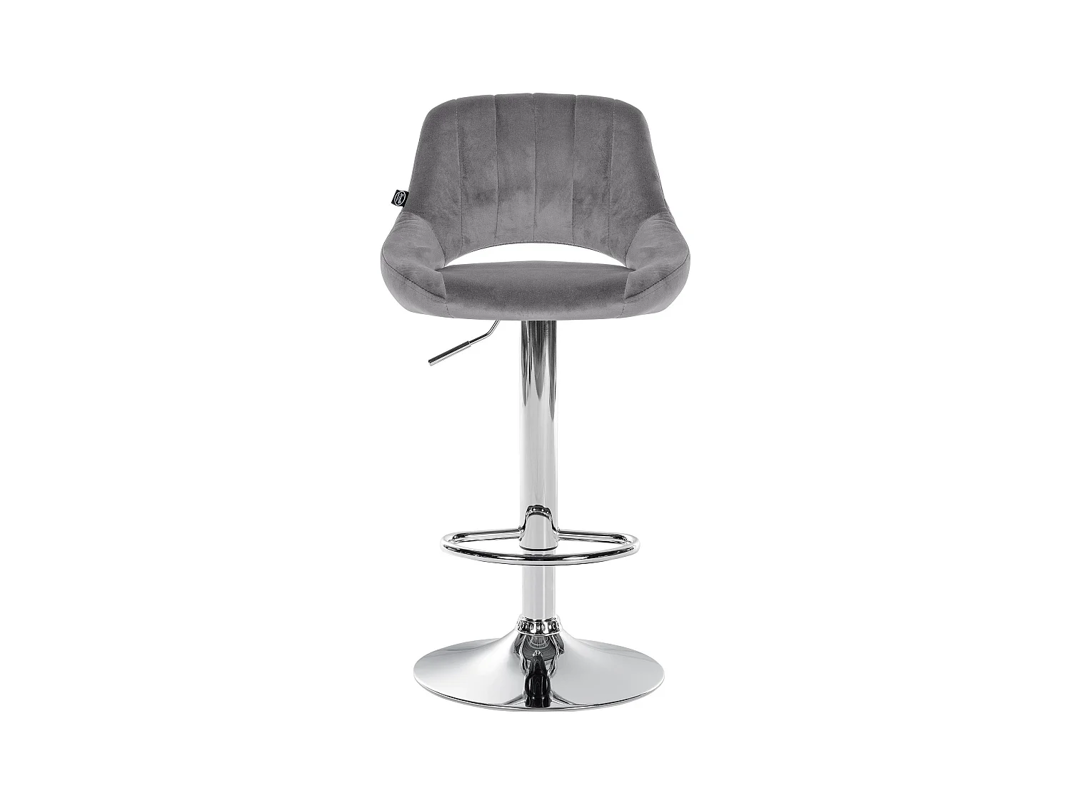 Tabouret de bar - Velours & Chrome - Gris foncé - Milet