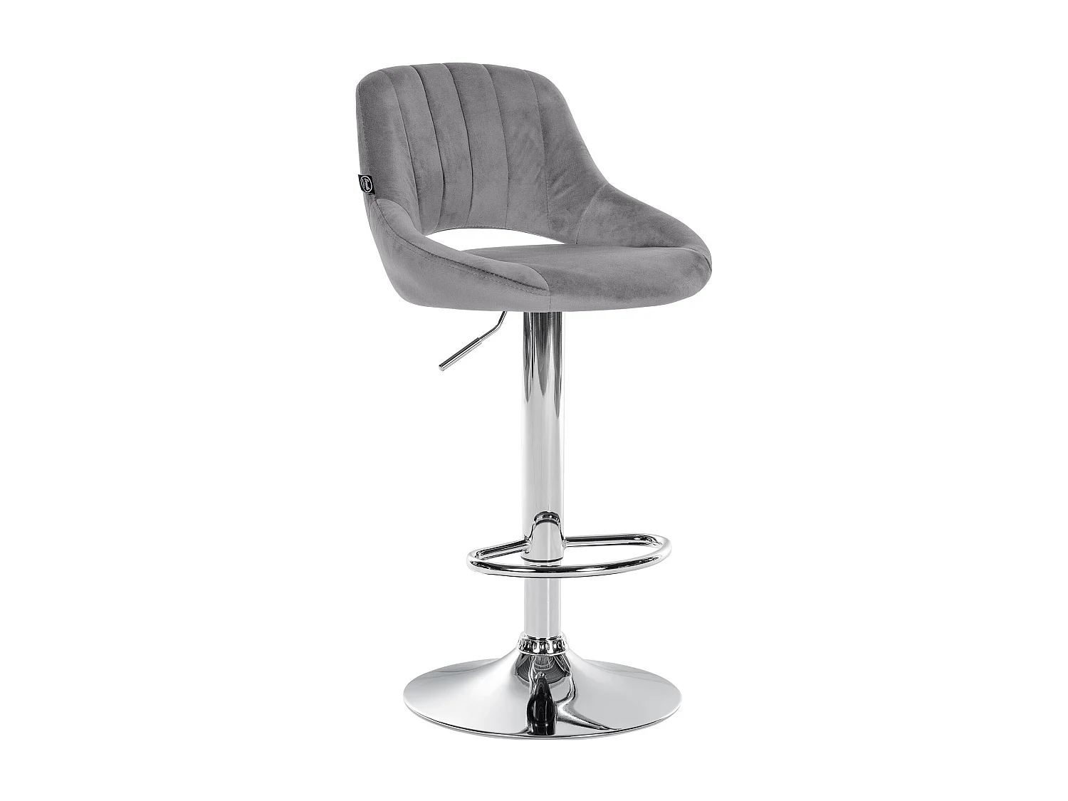 Tabouret de bar - Velours & Chrome - Gris foncé - Milet