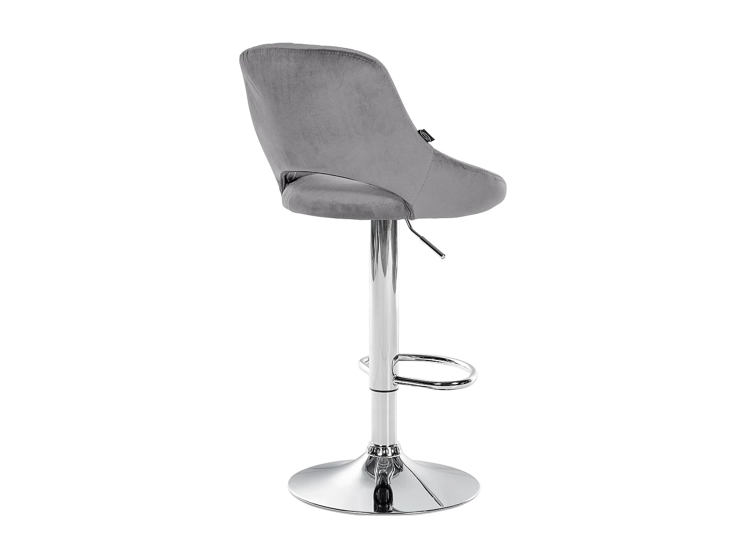 Tabouret de bar - Velours & Chrome - Gris foncé - Milet