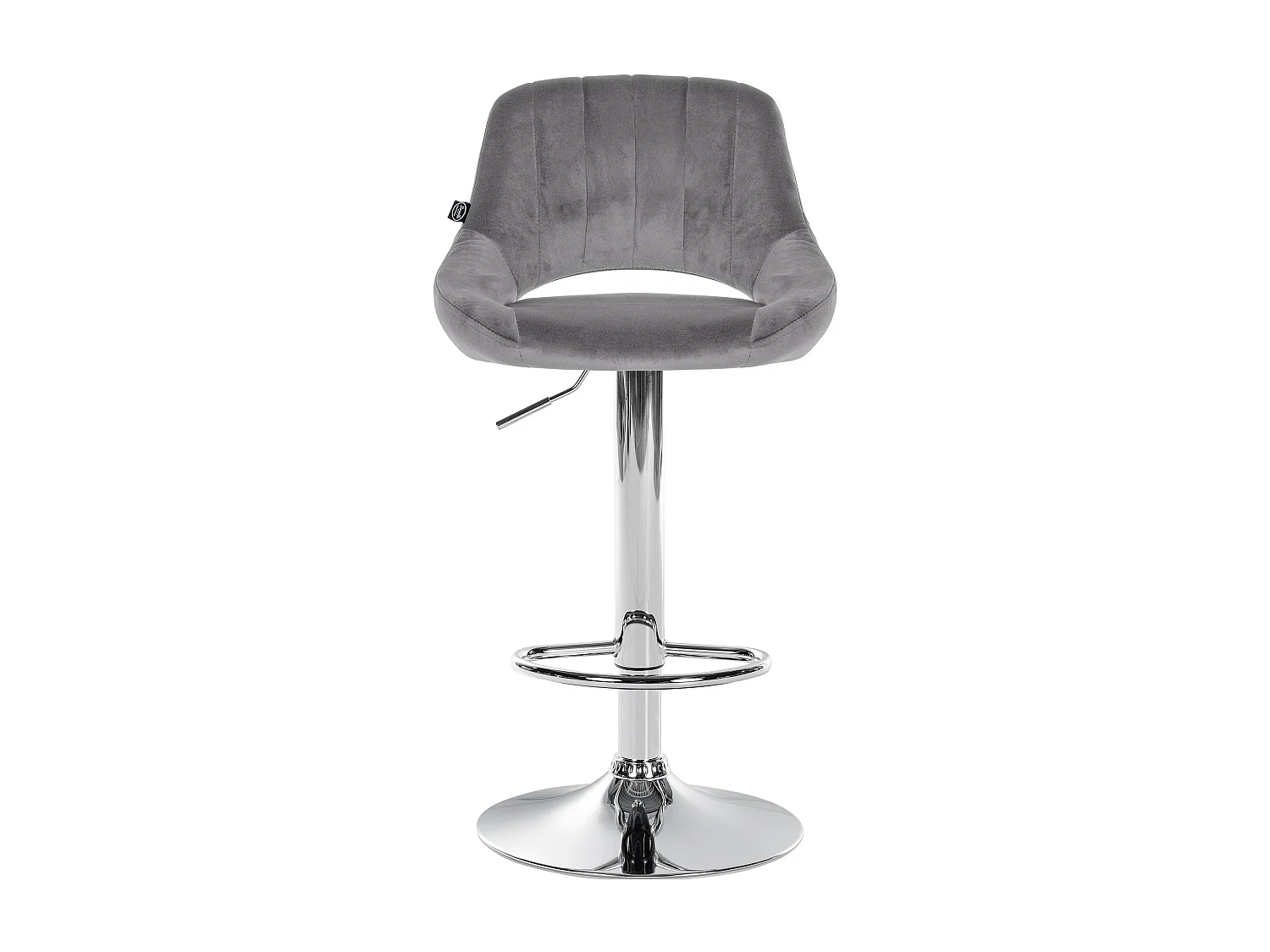 Tabouret de bar - Velours & Chrome - Gris foncé - Milet