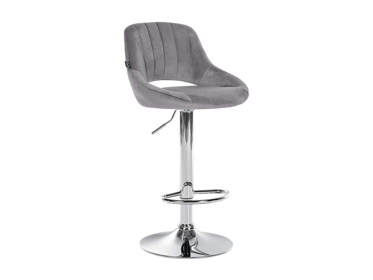 Tabouret de bar - Velours & Chrome - Gris foncé - Milet
