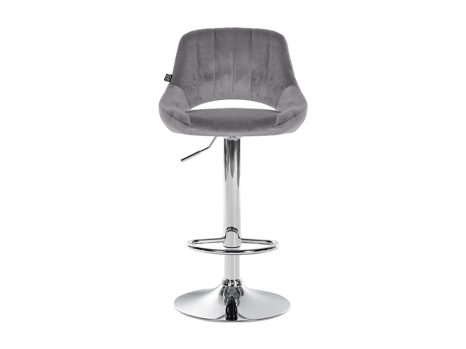 Tabouret de bar - Velours & Chrome - Gris foncé - Milet