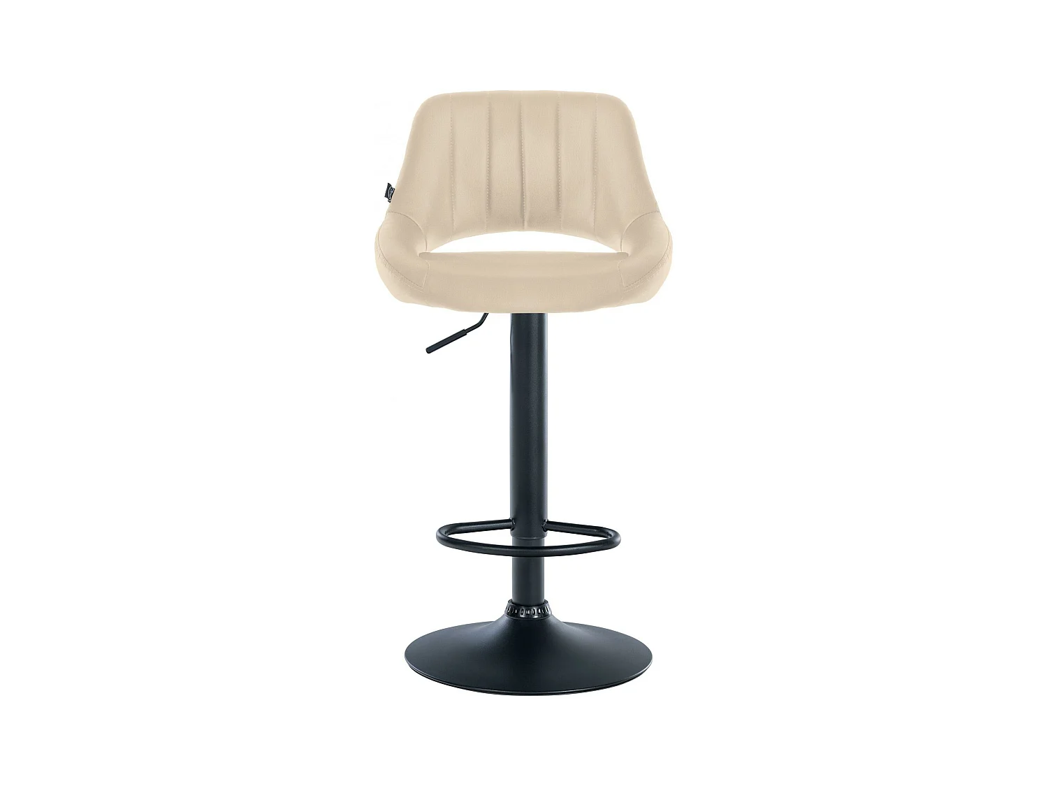 Tabouret de bar - Similicuir & Noir - Crème - Milet