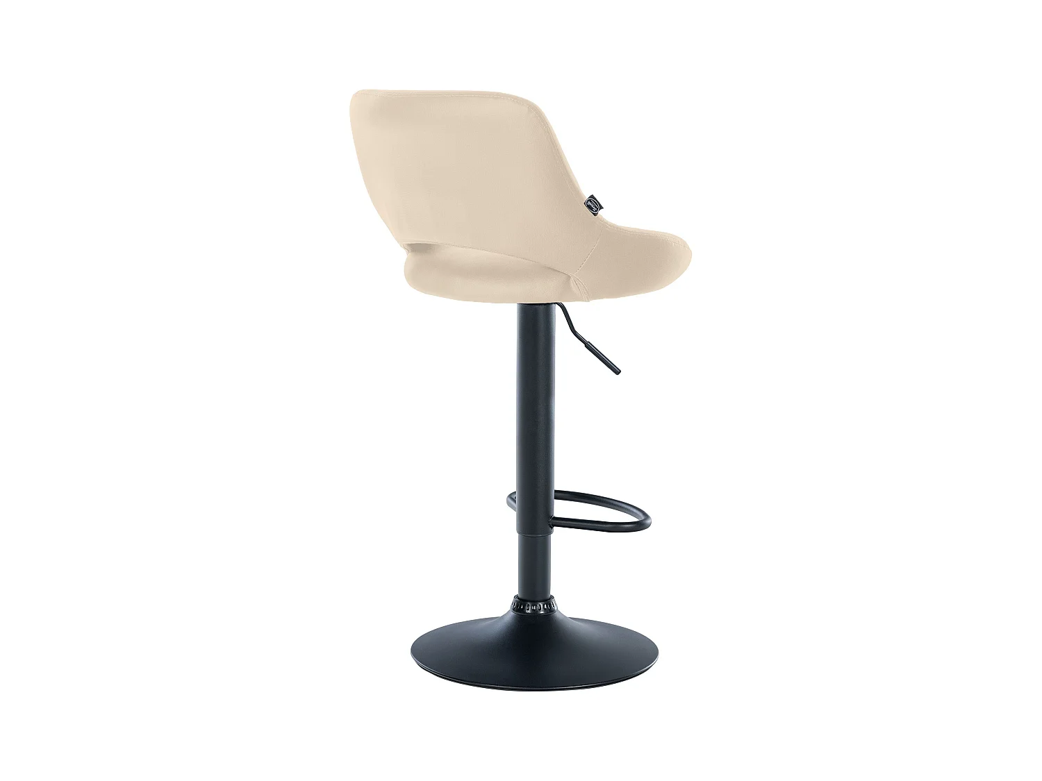Tabouret de bar - Similicuir & Noir - Crème - Milet