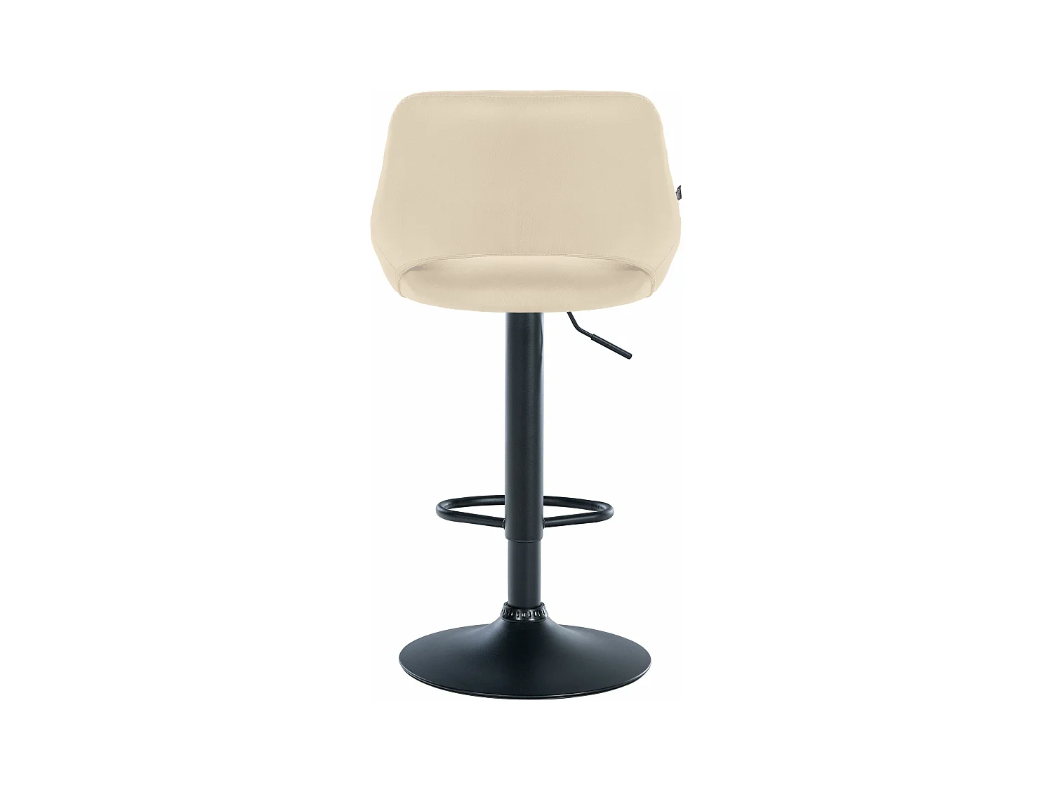 Tabouret de bar - Similicuir & Noir - Crème - Milet