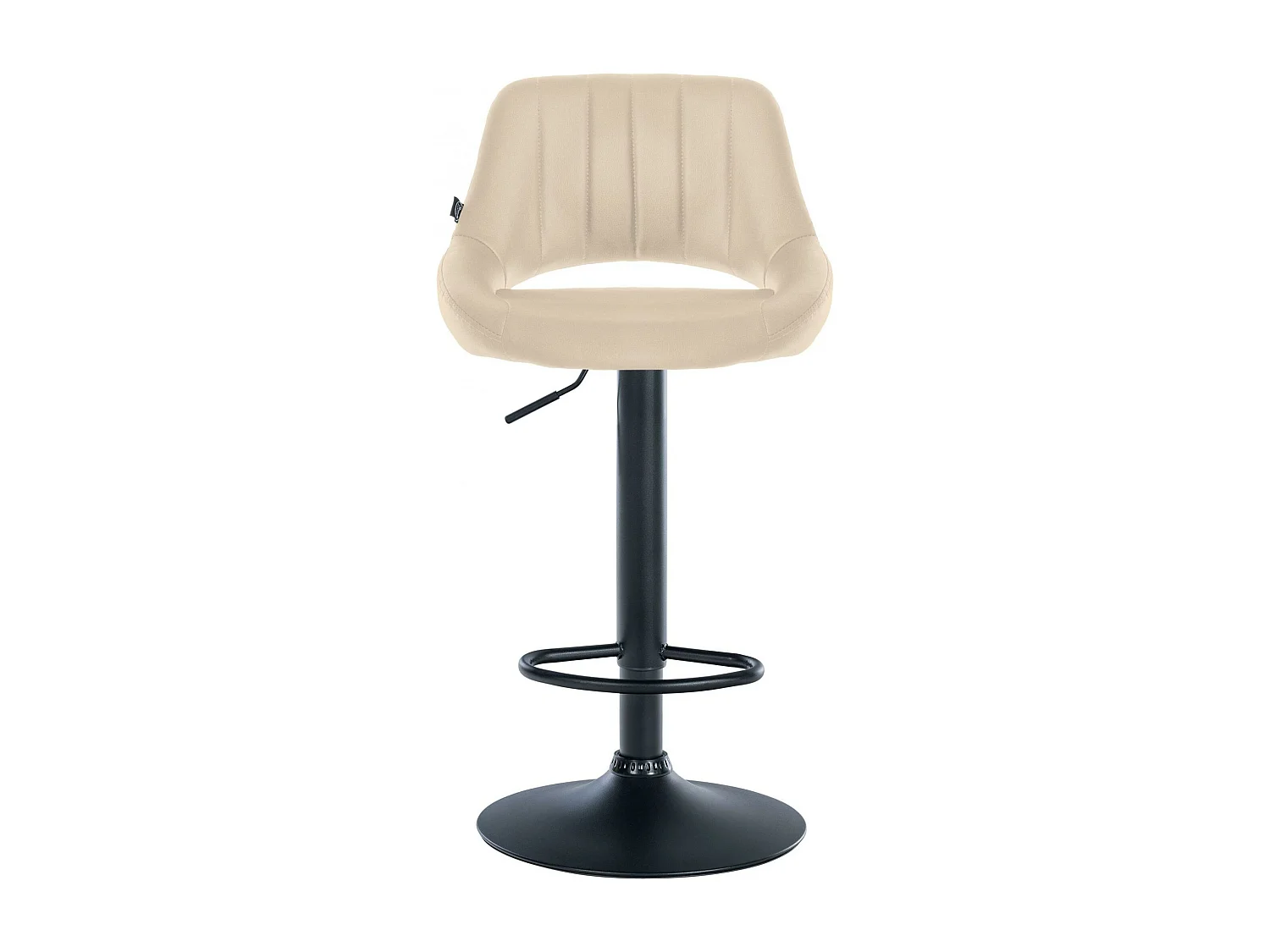 Tabouret de bar - Similicuir & Noir - Crème - Milet