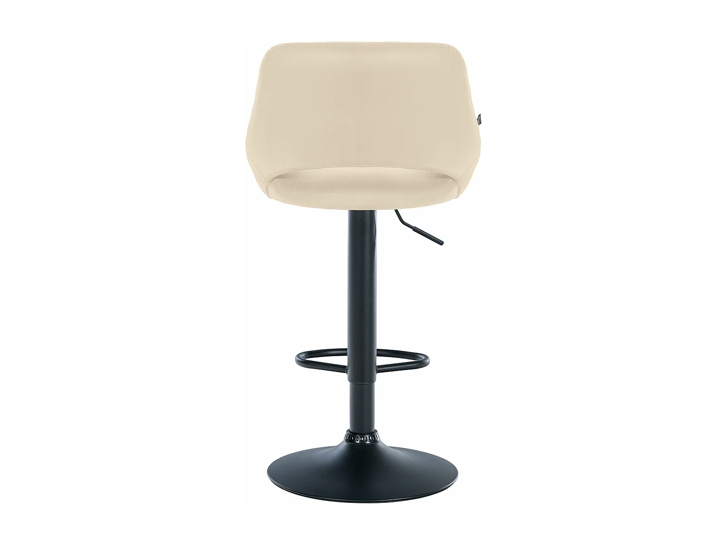 Tabouret de bar - Similicuir & Noir - Crème - Milet