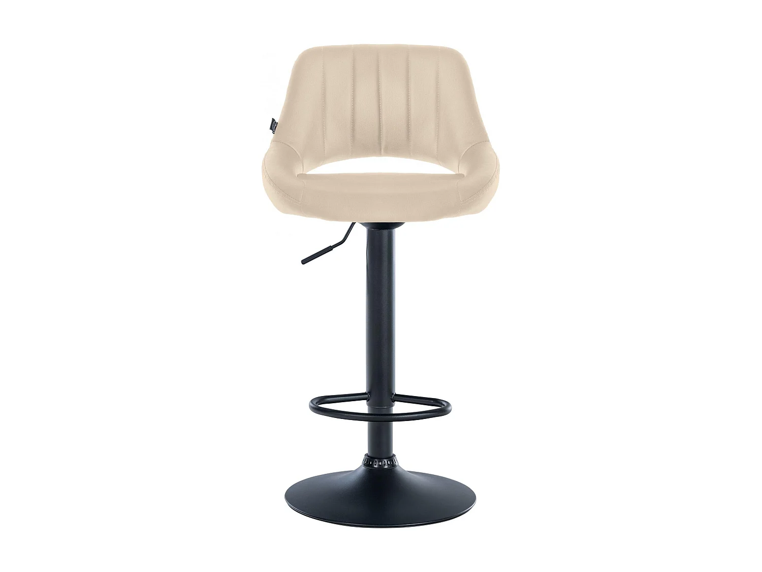 Tabouret de bar - Similicuir & Noir - Crème - Milet