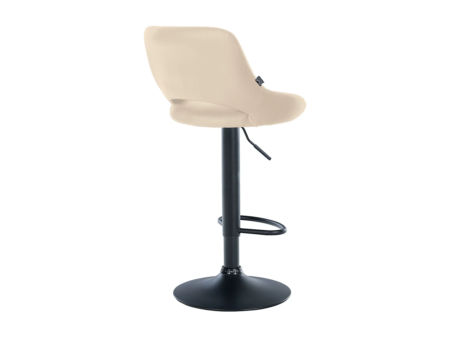 Tabouret de bar - Similicuir & Noir - Crème - Milet