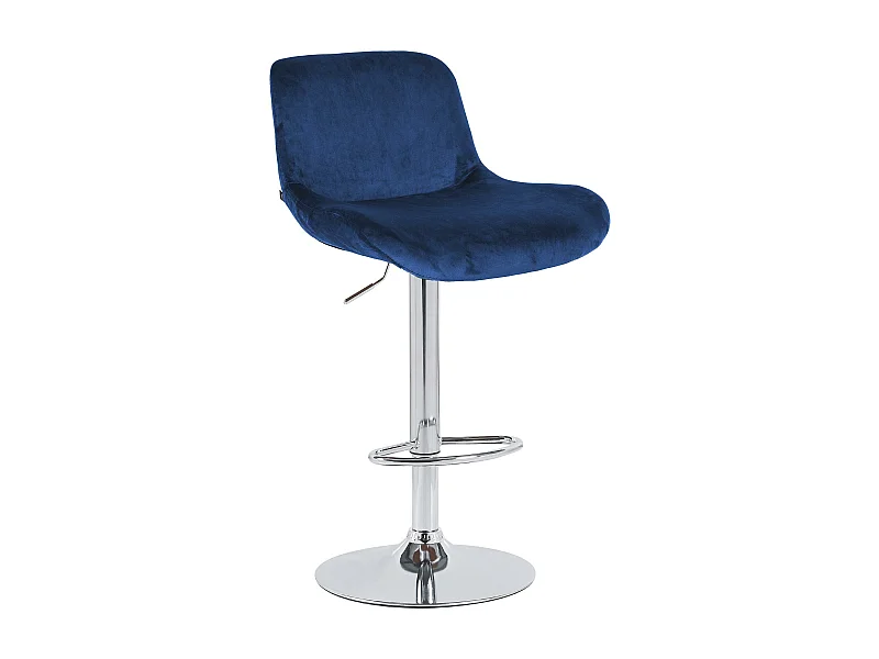 Tabouret de bar - Velours - Bleu - Solon