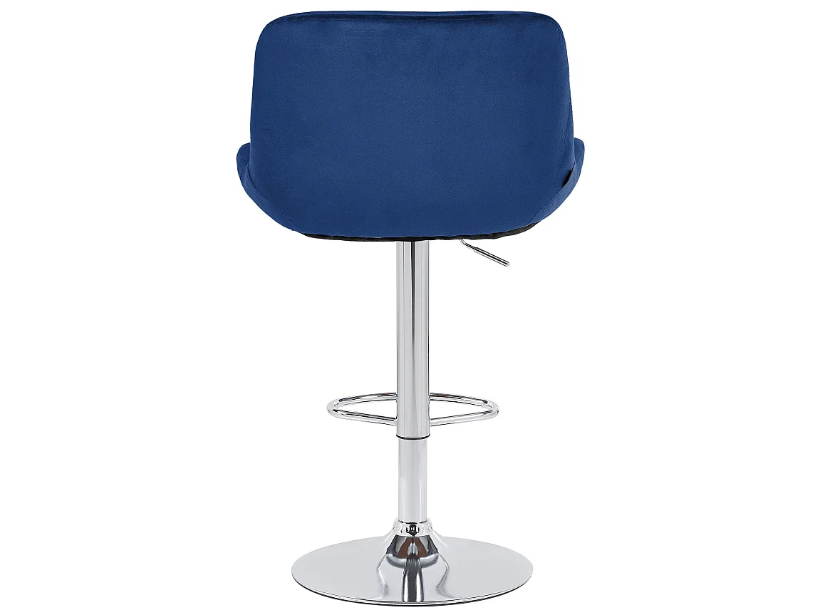 Tabouret de bar - Velours - Bleu - Solon