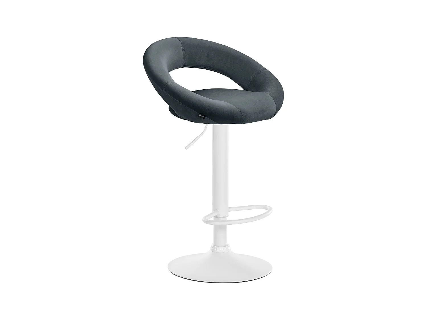 Tabouret de bar - Velours & Blanc - Gris foncé - Olinda