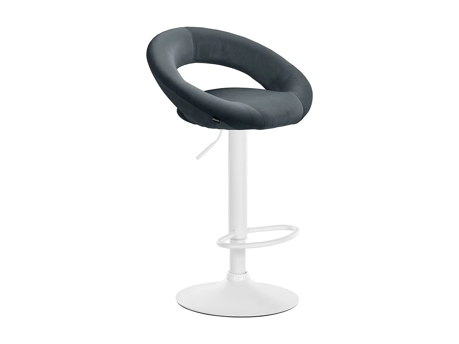 Tabouret de bar - Velours & Blanc - Gris foncé - Olinda