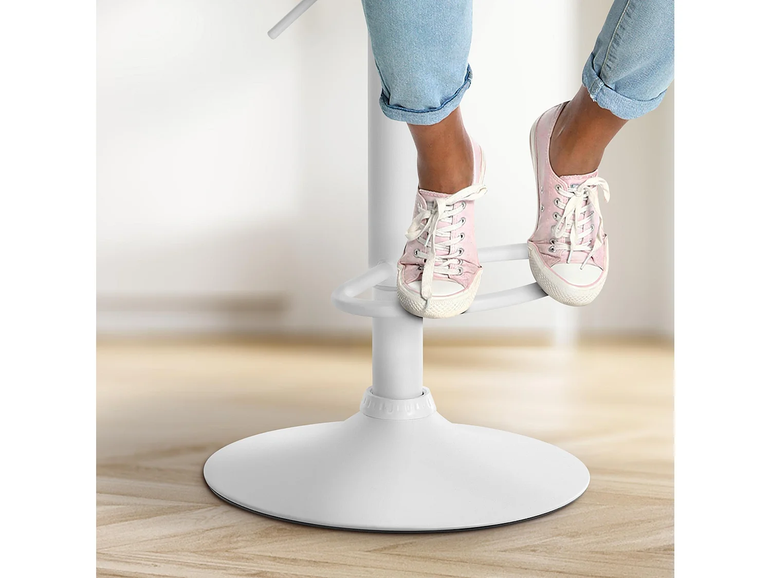 Tabouret de bar - Velours & Blanc - Gris foncé - Olinda