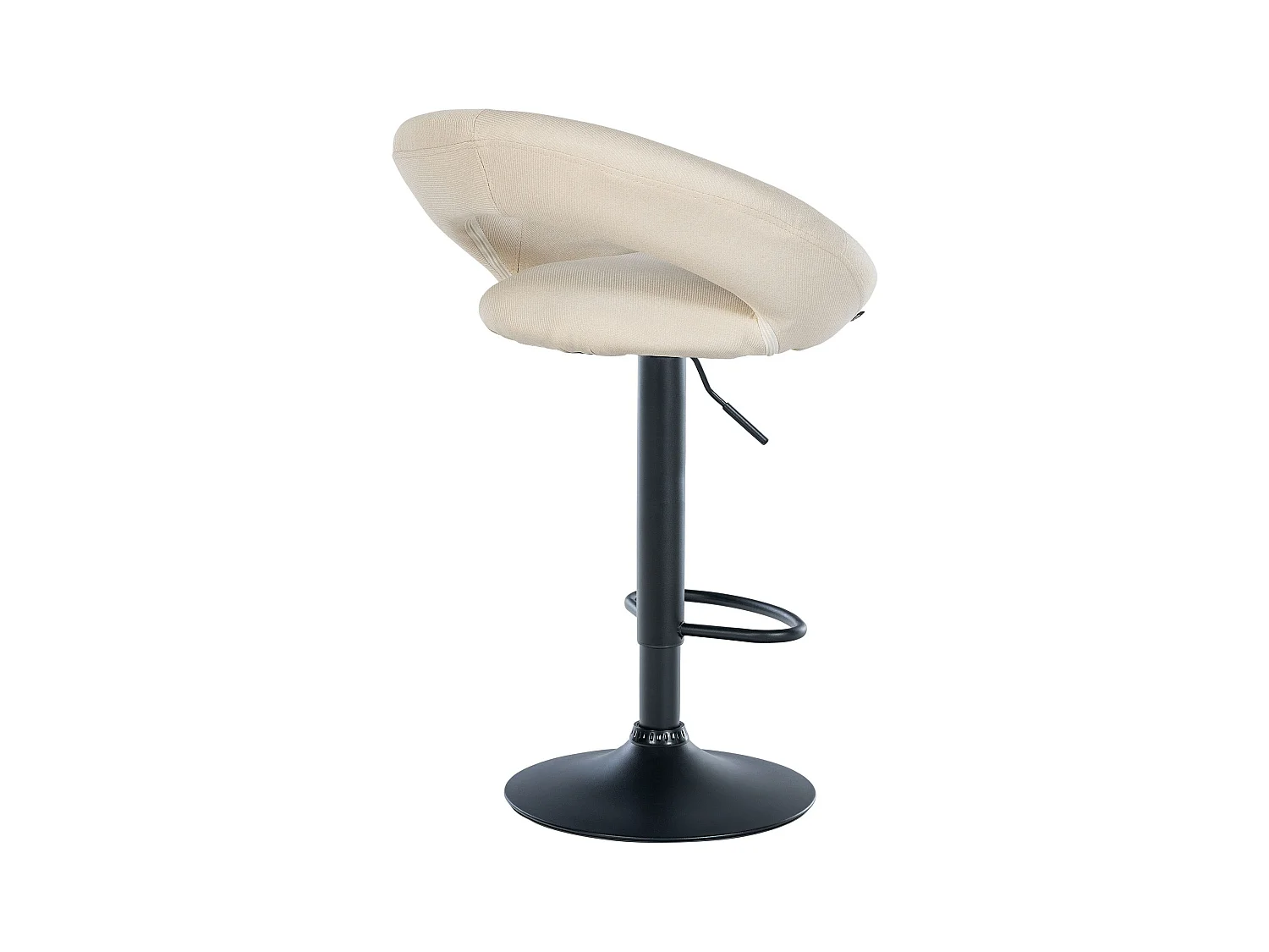 Lot de 2  Tabouret de bar - Tissu & Noir - Crème - Olinda