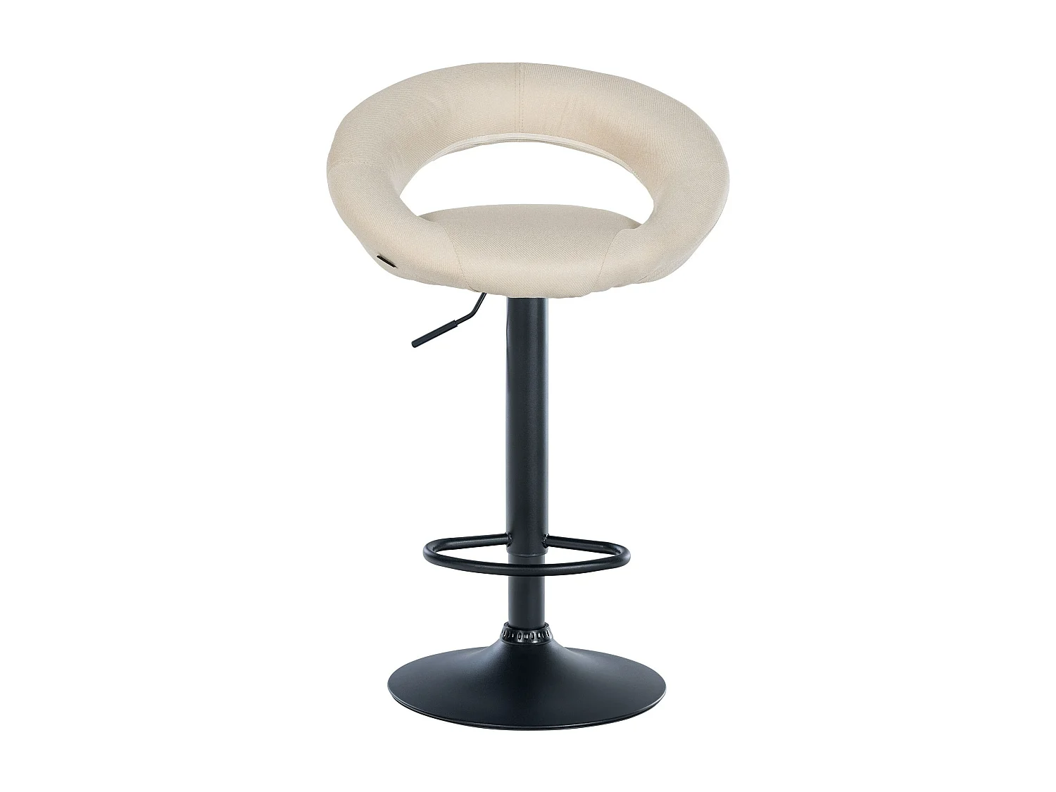 Lot de 2  Tabouret de bar - Tissu & Noir - Crème - Olinda