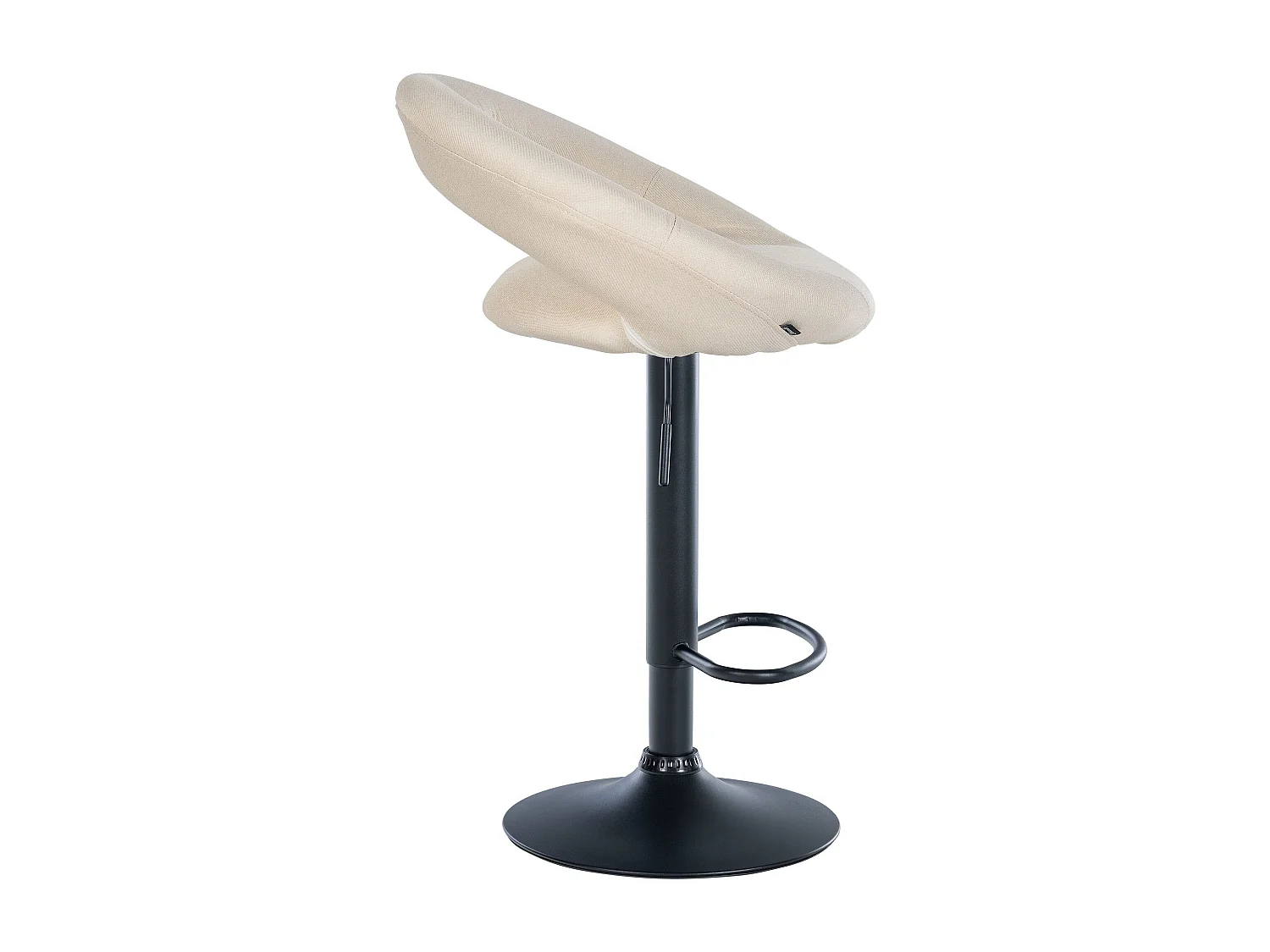 Lot de 2  Tabouret de bar - Tissu & Noir - Crème - Olinda