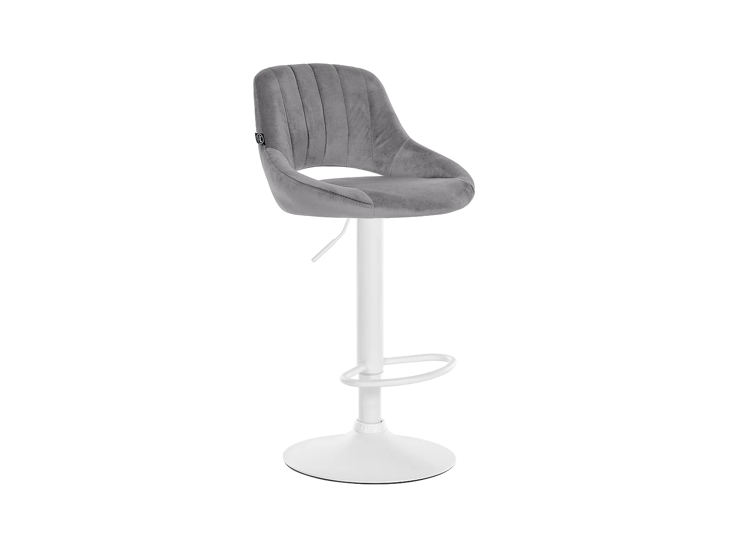 Tabouret de bar - Velours & Blanc - Gris foncé - Milet