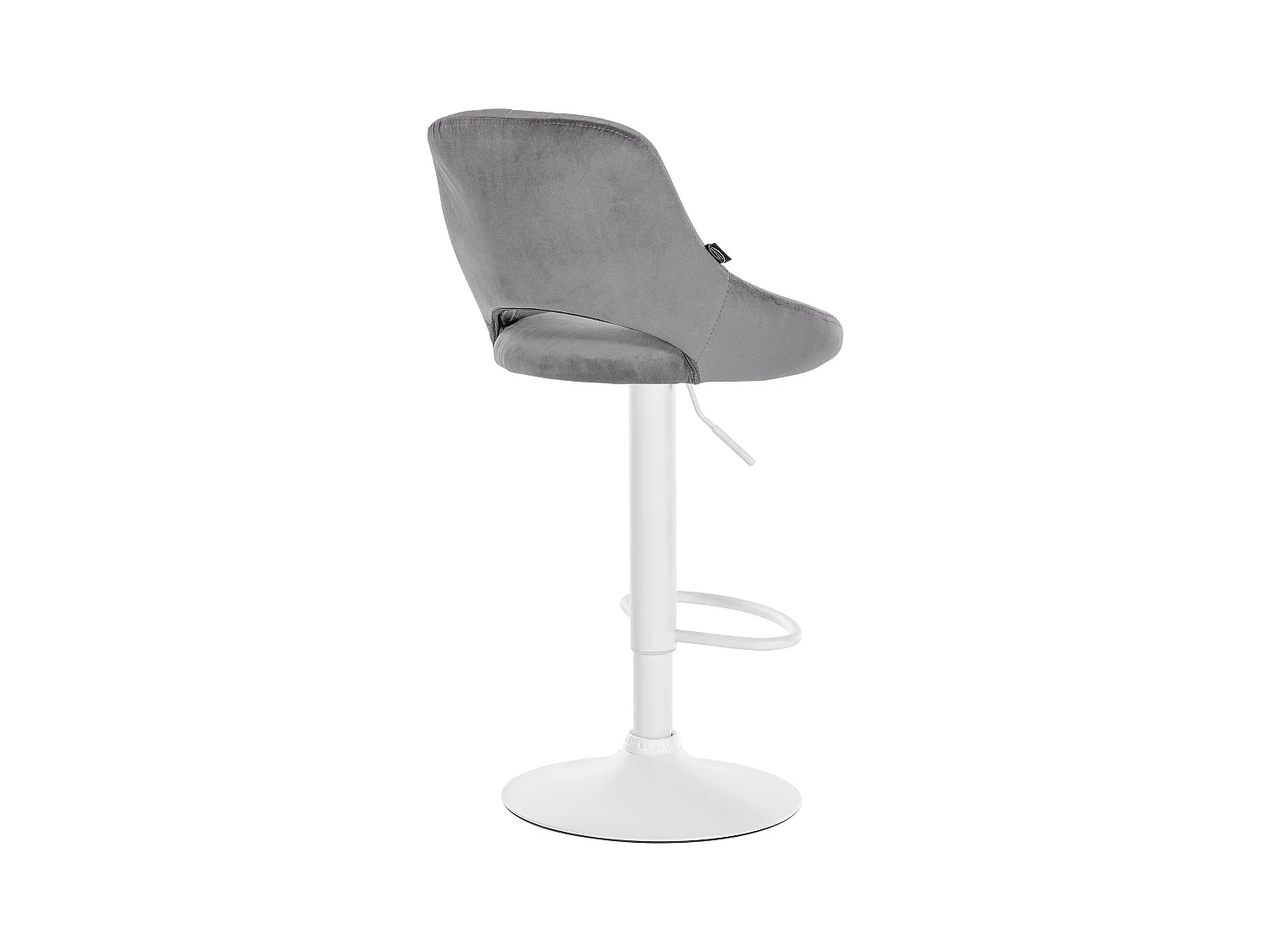 Tabouret de bar - Velours & Blanc - Gris foncé - Milet
