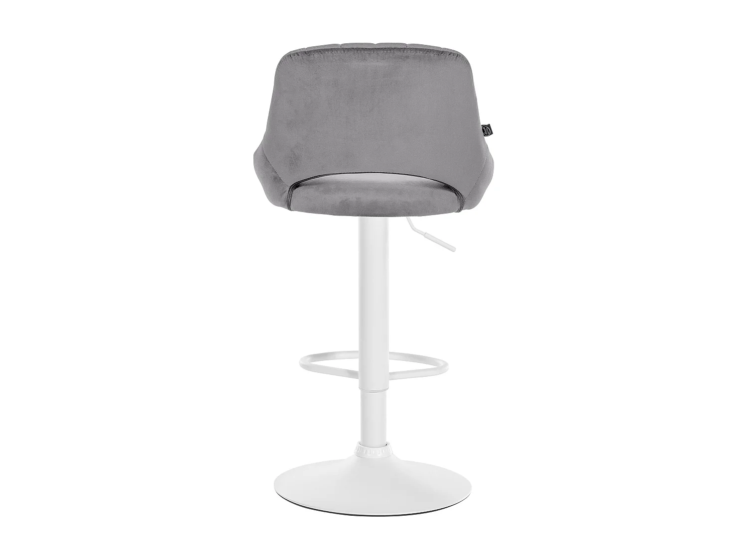 Tabouret de bar - Velours & Blanc - Gris foncé - Milet