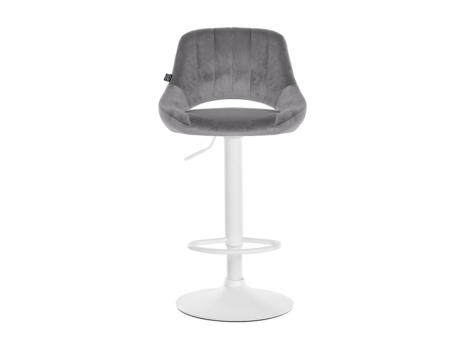 Tabouret de bar - Velours & Blanc - Gris foncé - Milet