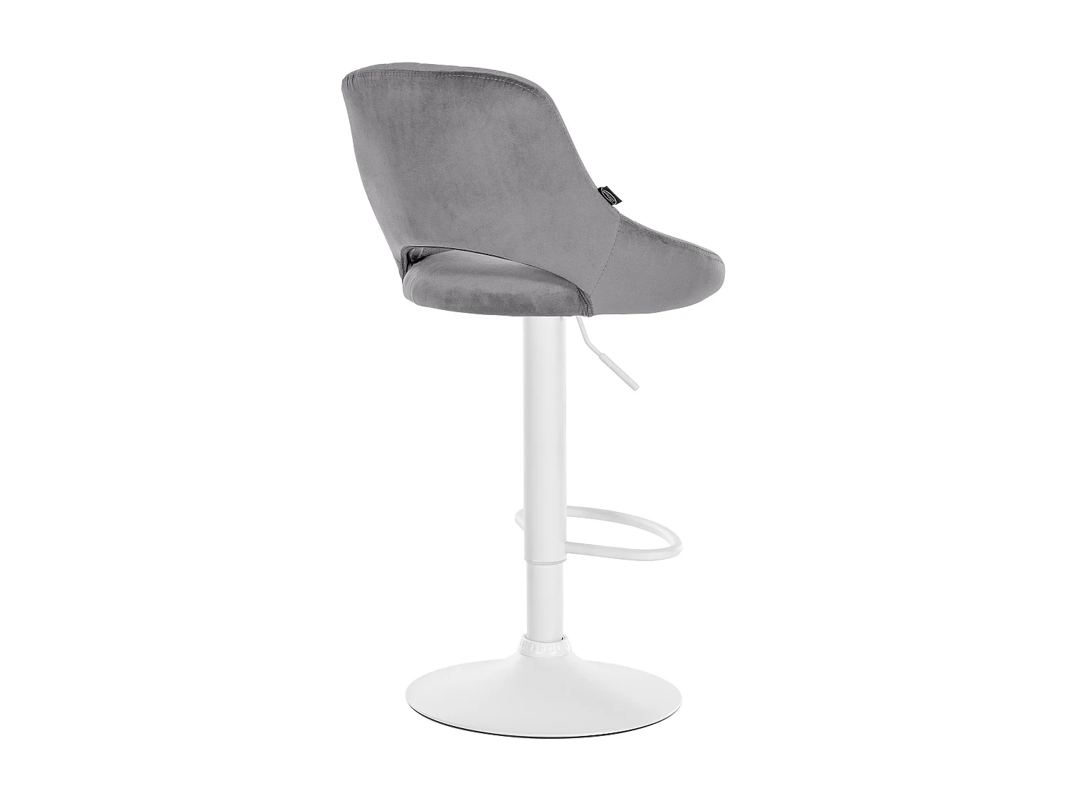 Tabouret de bar - Velours & Blanc - Gris foncé - Milet