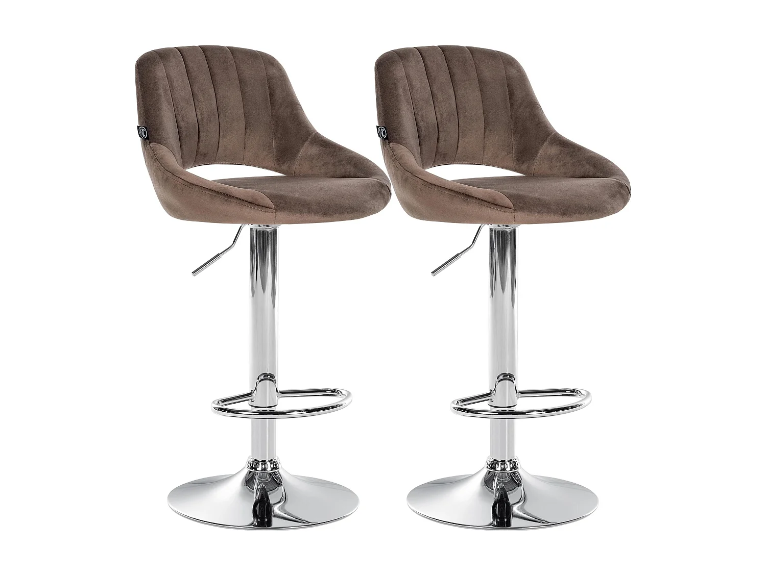 Lot de 2  Tabouret de bar - Velours - Marron - Milet