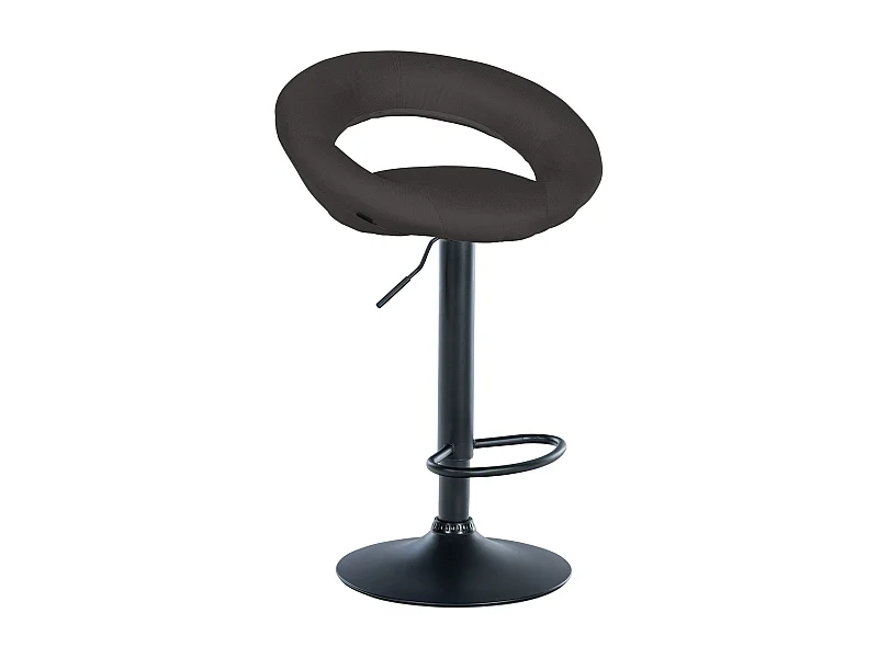 Tabouret de bar - Tissu & Noir - Gris foncé - Olinda