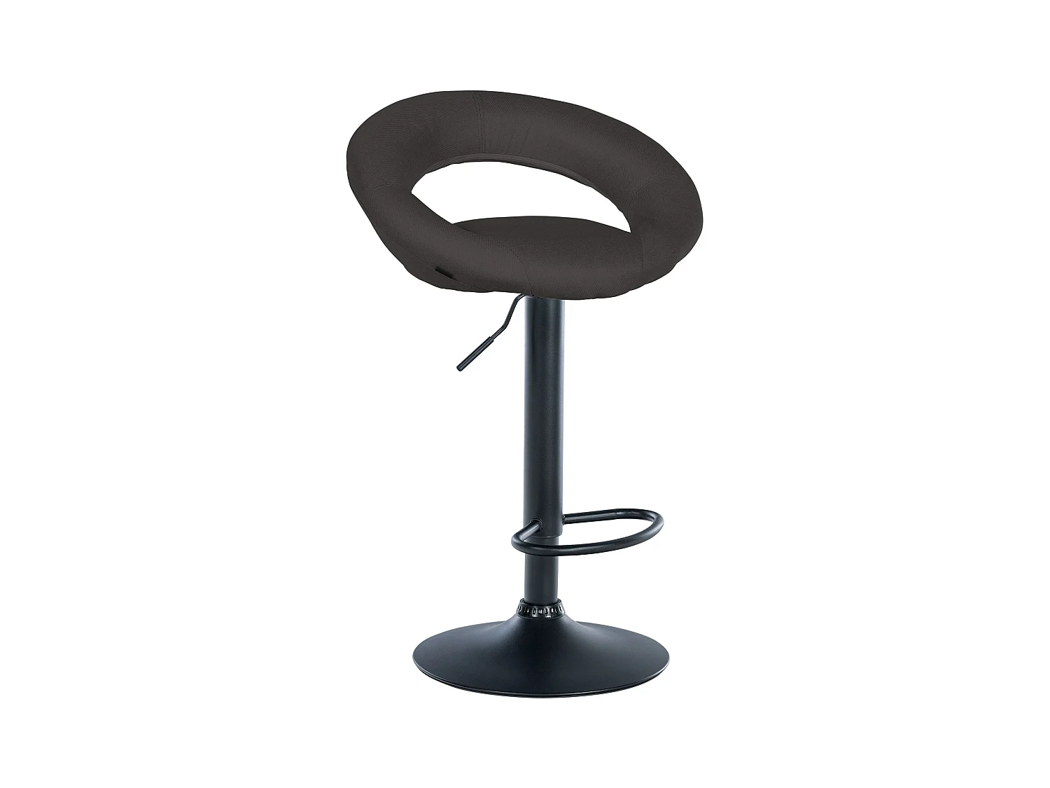 Tabouret de bar - Tissu & Noir - Gris foncé - Olinda