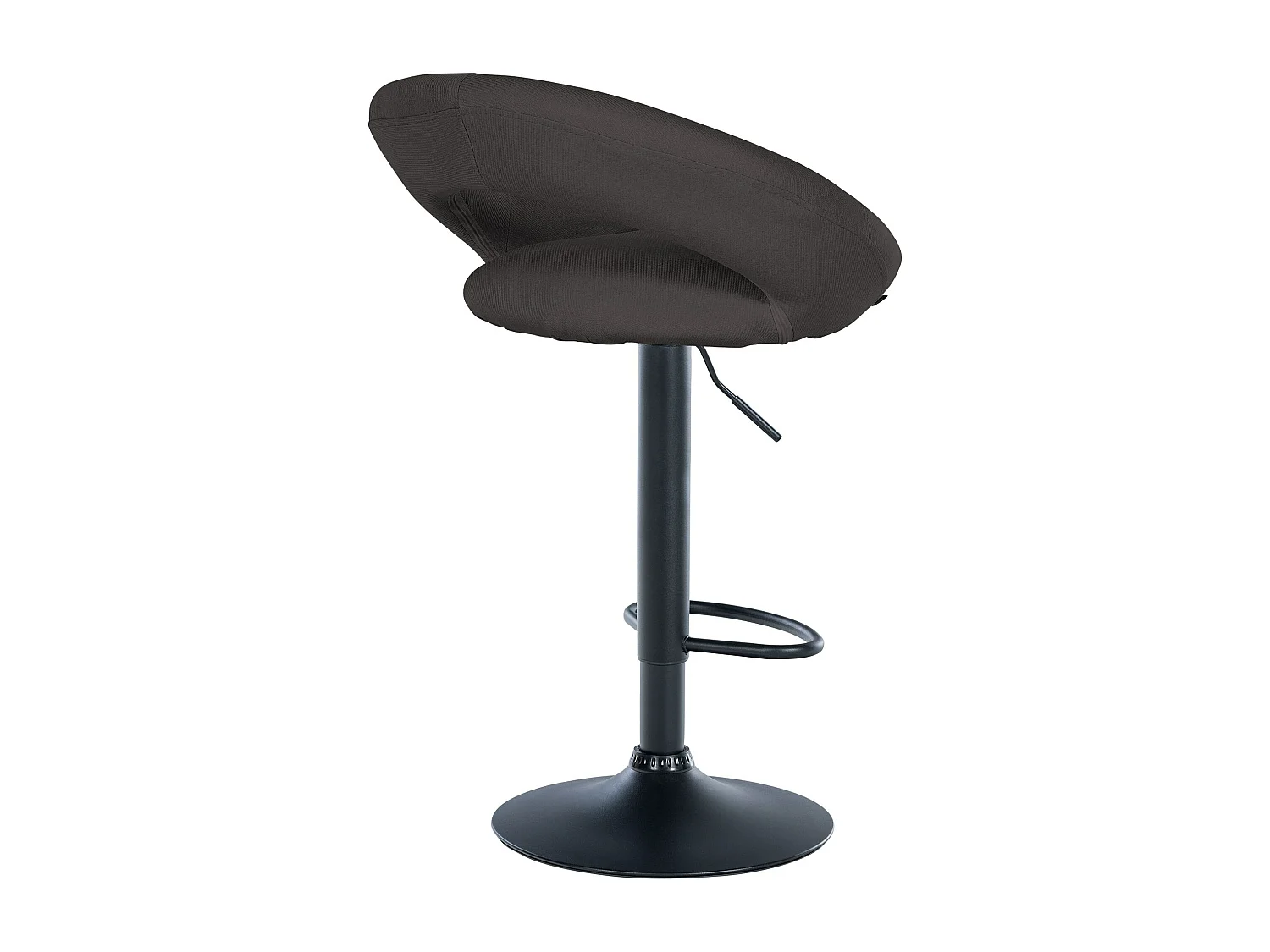 Tabouret de bar - Tissu & Noir - Gris foncé - Olinda