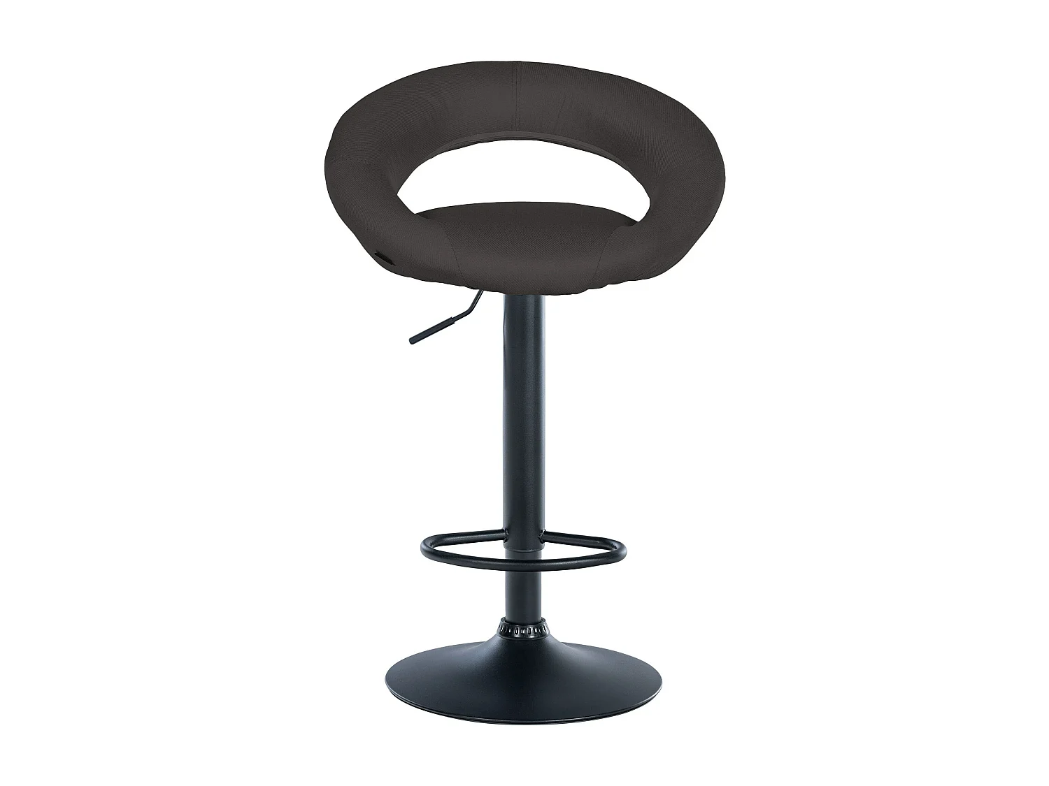 Tabouret de bar - Tissu & Noir - Gris foncé - Olinda