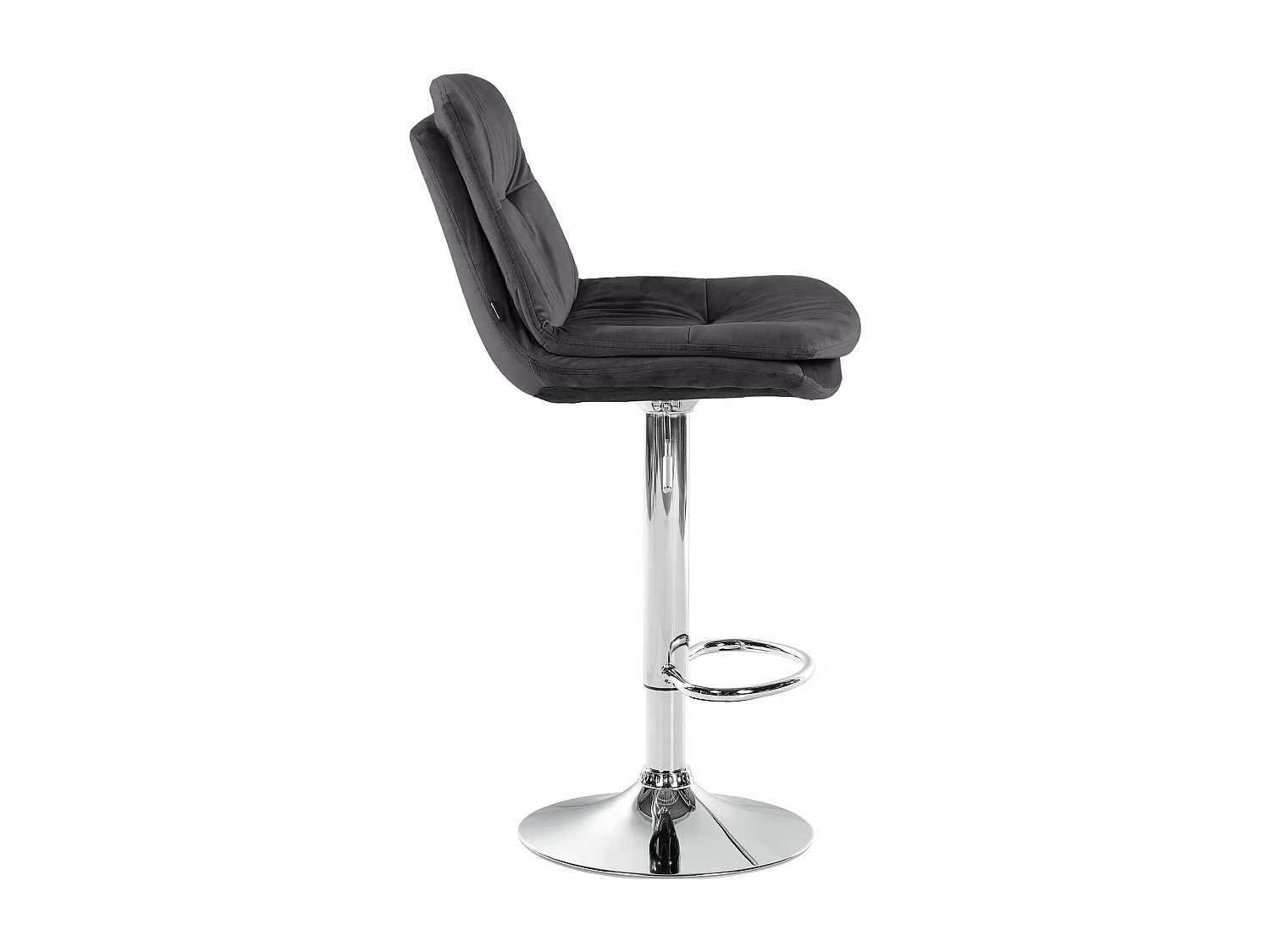 Tabouret de bar - Velours - Noir - Laurel