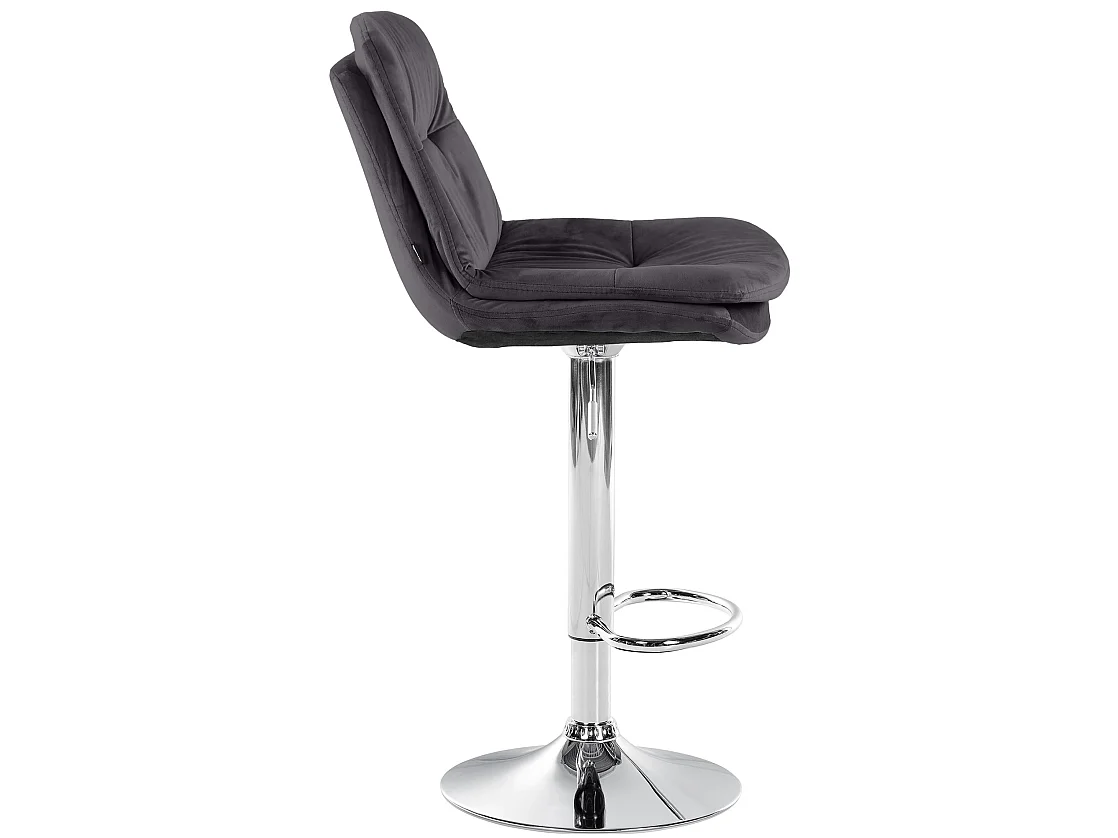 Tabouret de bar - Velours - Noir - Laurel