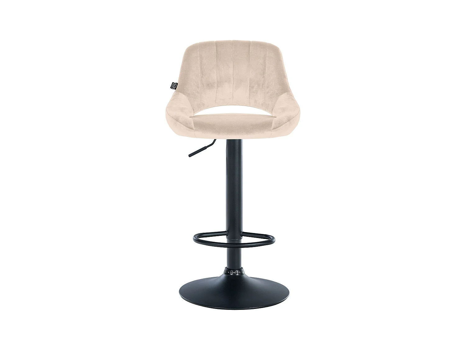 Lot de 2  Tabouret de bar - Velours - Crème - Milet